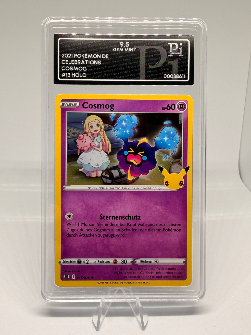 Cosmog Holo 25es Jubiläum Pi graded 9,5